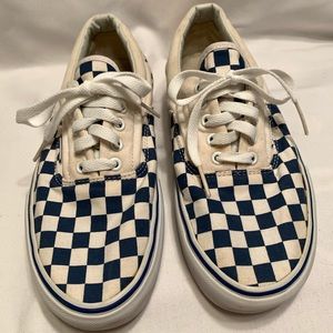 Men’s vans blue checkers canvas lace up sz 11